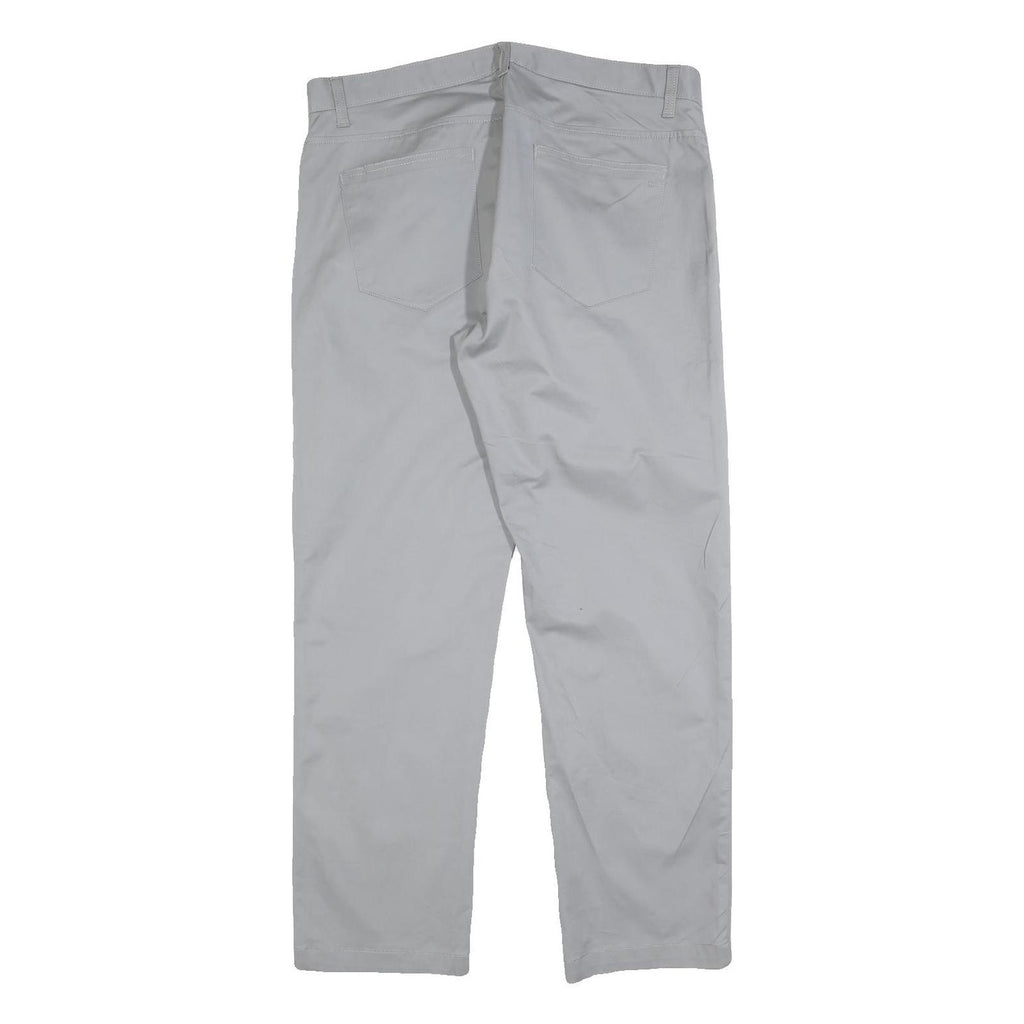 CALVIN KLEIN Mens Cotton Blend Grey Slim Straight Trousers W34 L30 Stylish