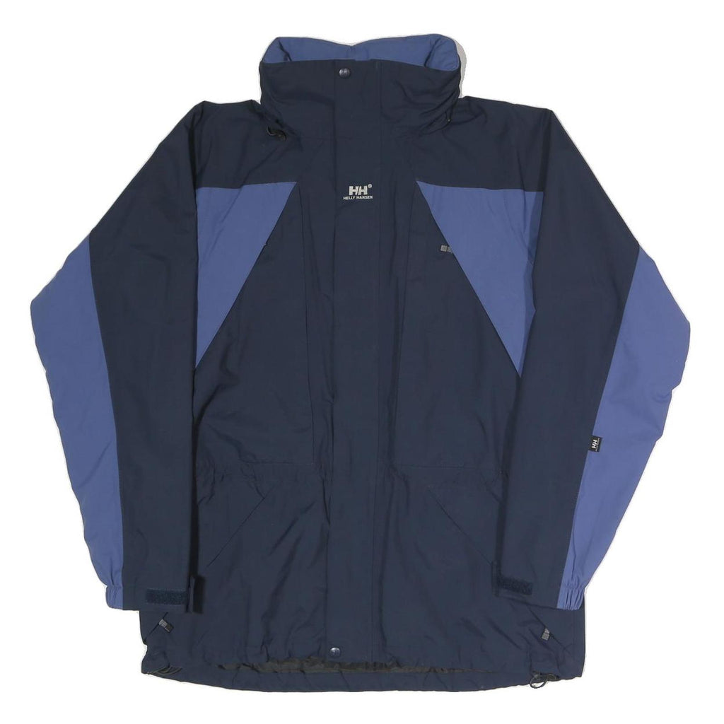 HELLY HANSEN Womens Navy Blue Outdoor Jacket M Polyester Blend Zip Pattern