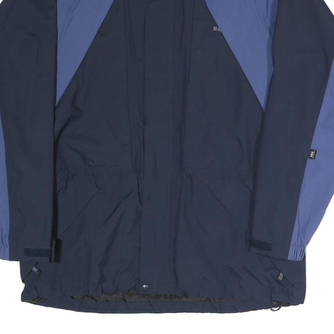 HELLY HANSEN Womens Navy Blue Outdoor Jacket M Polyester Blend Zip Pattern