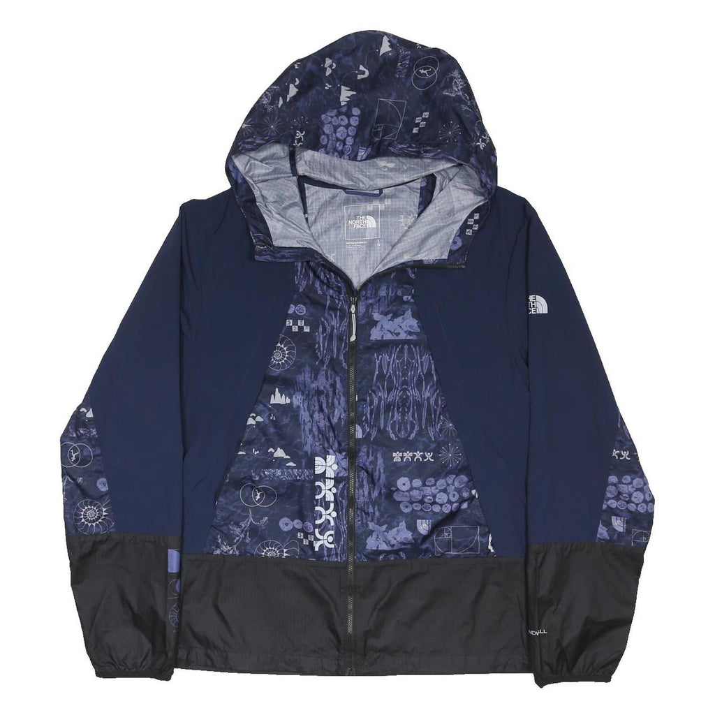 THE NORTH FACE Mens Blue Black Trailwear Lightweight Hooded Zip Jacket L