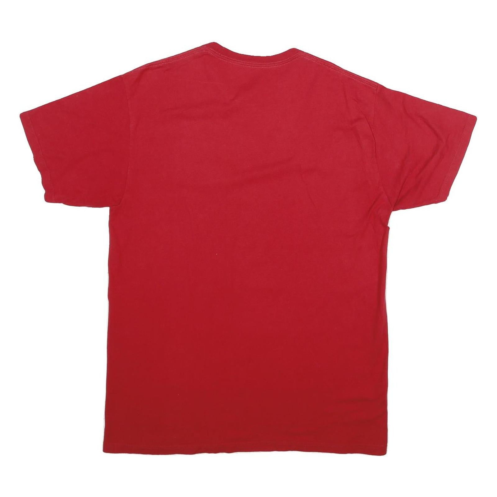 VANS Mens Red Classic Logo T-Shirt L Short Sleeve Crew Neck Cotton Casual