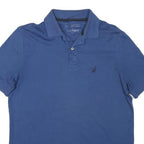 NAUTICA Mens Blue Short Sleeve Plain S Cotton Blend Casual Polo Shirt