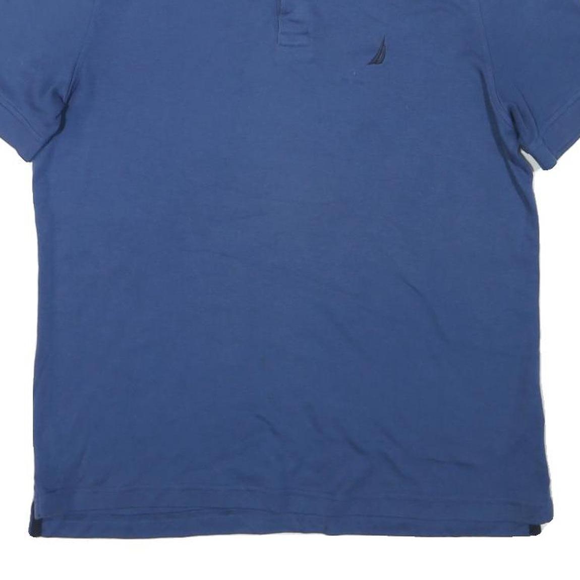 NAUTICA Mens Blue Short Sleeve Plain S Cotton Blend Casual Polo Shirt
