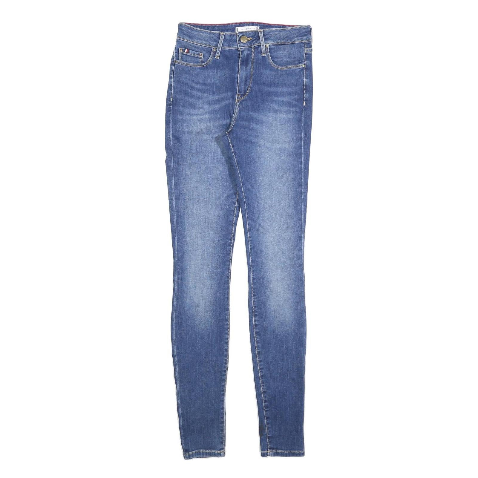 TOMMY HILFIGER Womens Slim Skinny Denim Light Blue Cotton Blend W26 L32 Slim Fit