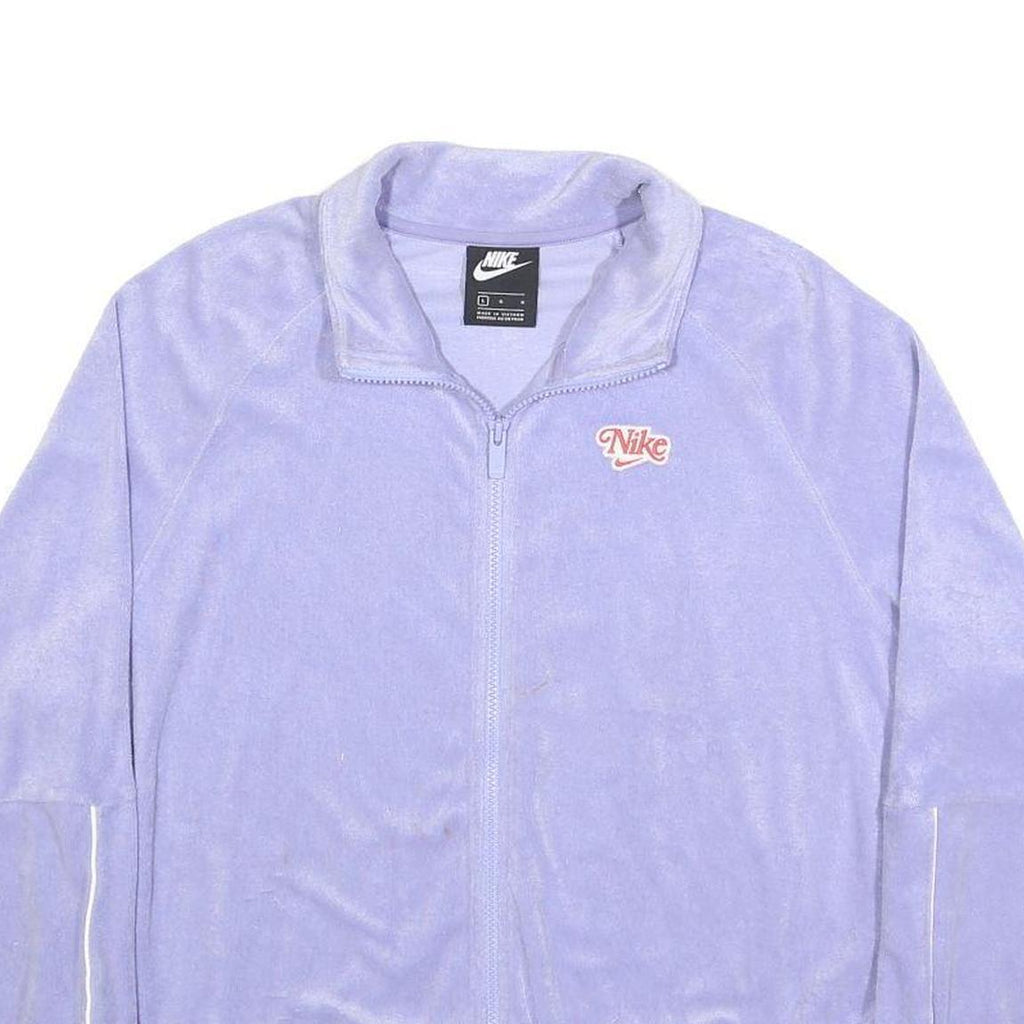 NIKE Womens Lilac Cotton Blend Zip Jacket L Casual Sportswear Lightweight