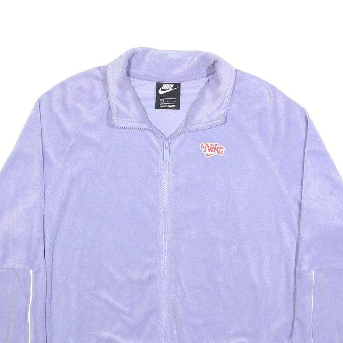 NIKE Womens Lilac Cotton Blend Zip Jacket L Casual Sportswear Lightweight