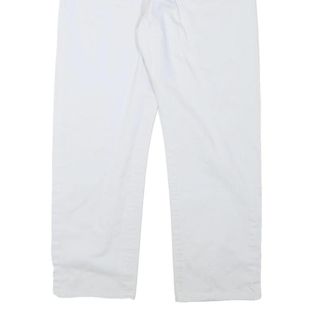 LEE COOPER Mens Cotton Blend White Regular Straight Trousers W33 L28 Zip Closure
