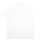 NAUTICA Mens White Short Sleeve Plain L Cotton Blend Polo Shirt Classic Fit