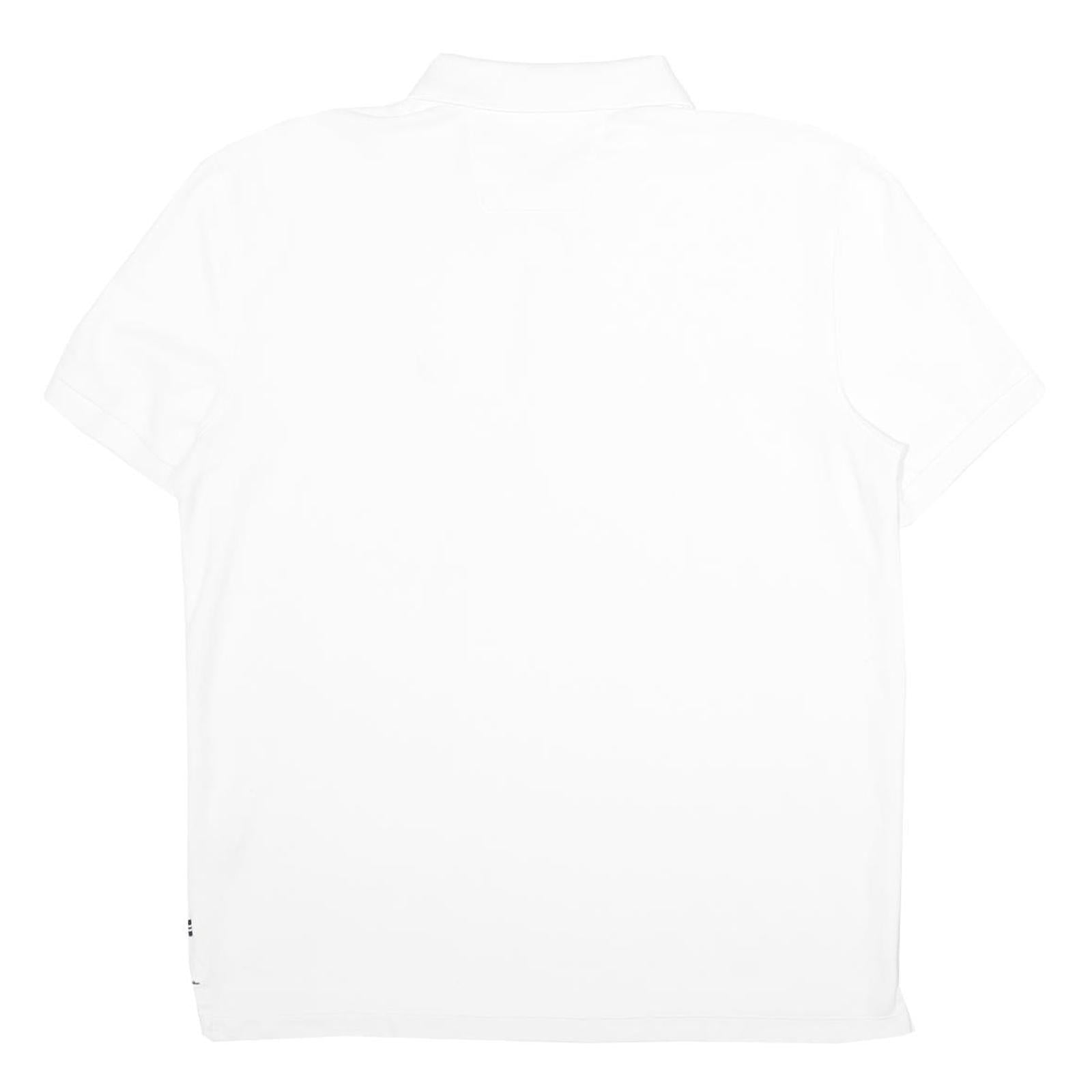 NAUTICA Mens White Short Sleeve Plain L Cotton Blend Polo Shirt Classic Fit