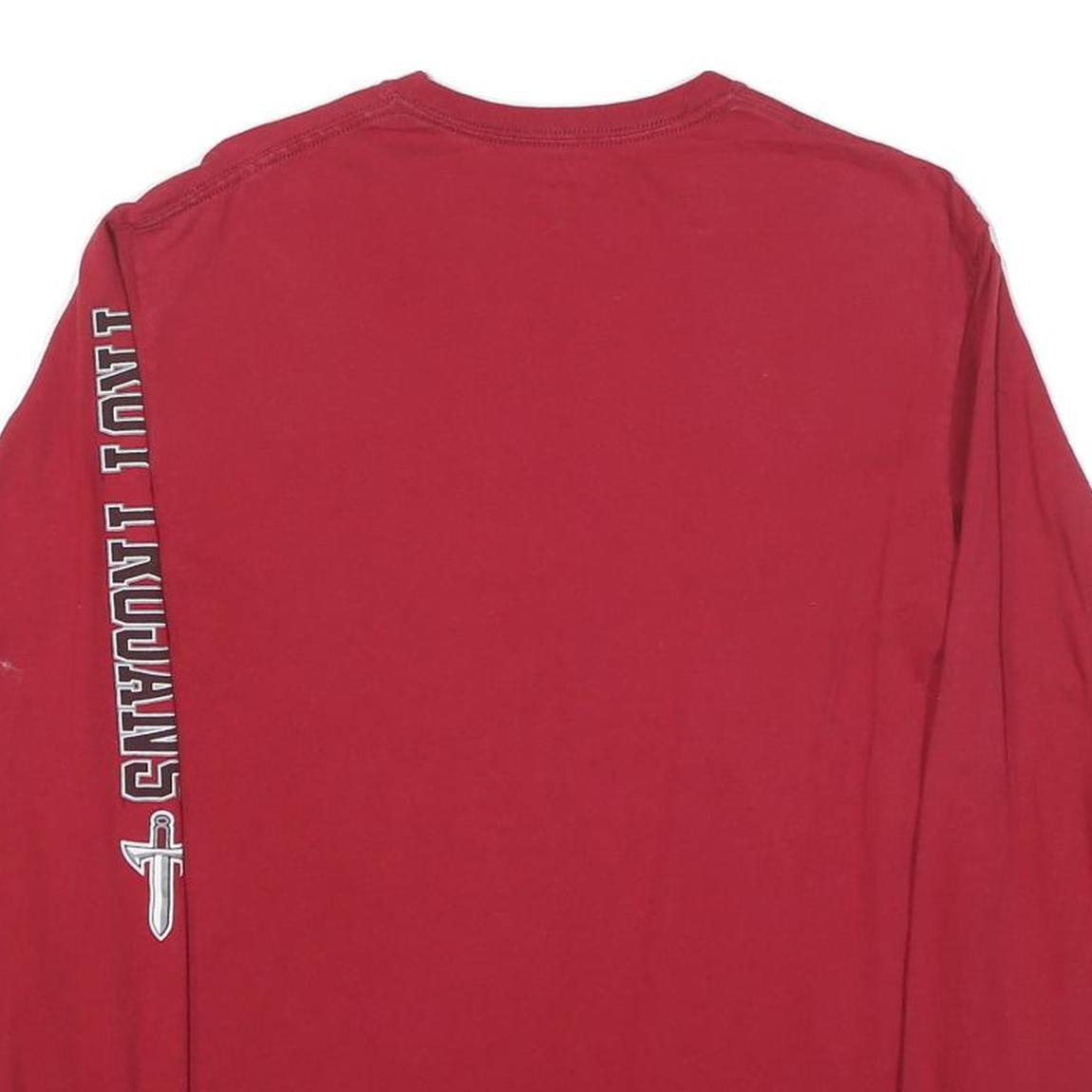 CHAMPION Mens Red Troy Long Sleeve Crew Neck Graphic T-Shirt M Cotton Blend