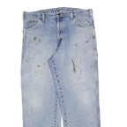 DICKIES Mens Regular Fit Light Blue Denim Jeans W36 L32 Workwear Zip Closure