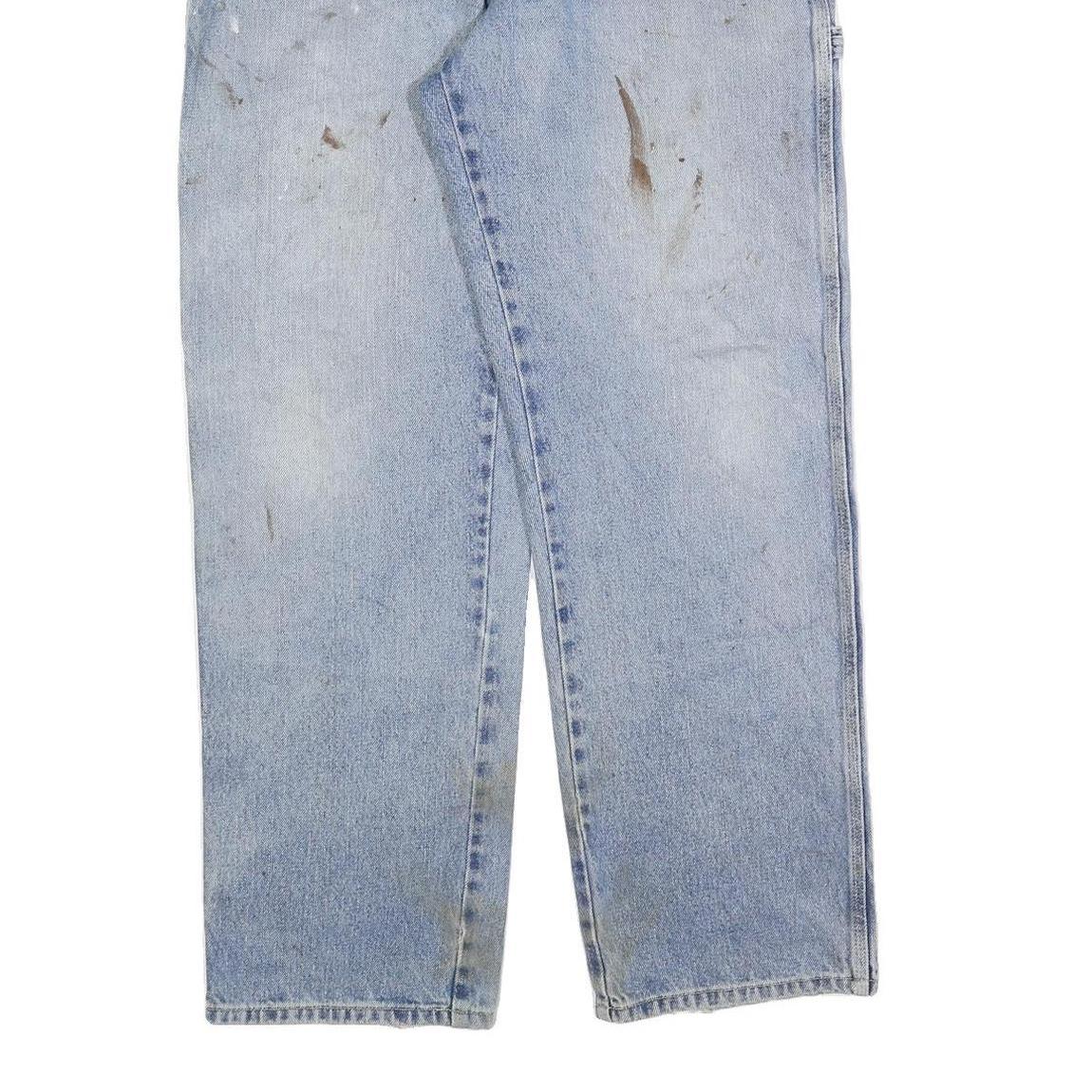 DICKIES Mens Regular Fit Light Blue Denim Jeans W36 L32 Workwear Zip Closure