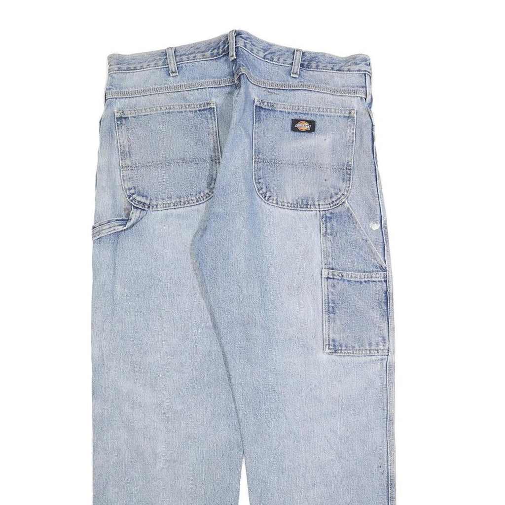 DICKIES Mens Regular Fit Light Blue Denim Jeans W36 L32 Workwear Zip Closure