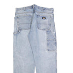 DICKIES Mens Regular Fit Light Blue Denim Jeans W36 L32 Workwear Zip Closure
