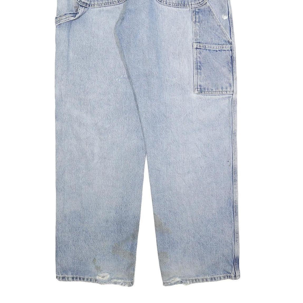 DICKIES Mens Regular Fit Light Blue Denim Jeans W36 L32 Workwear Zip Closure