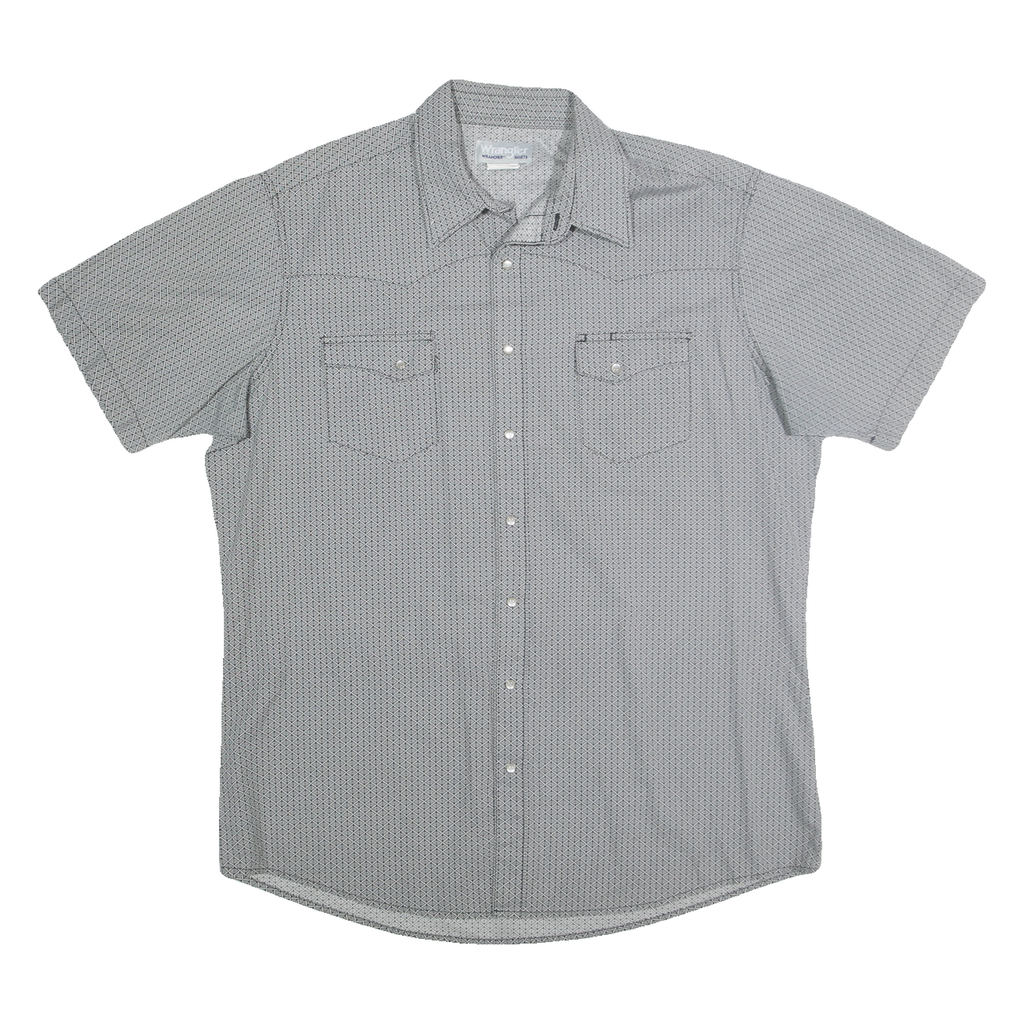 WRANGLER Mens Grey Cotton Blend Short Sleeve Shirt XL Casual Wear