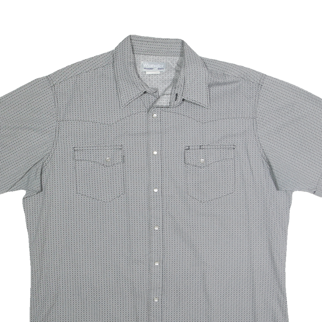 WRANGLER Mens Grey Cotton Blend Short Sleeve Shirt XL Casual Wear