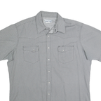 WRANGLER Mens Grey Cotton Blend Short Sleeve Shirt XL Casual Wear