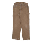 DICKIES Mens Cotton Blend Brown Regular Straight Trousers W30 L30 Workwear