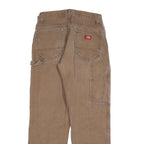 DICKIES Mens Cotton Blend Brown Regular Straight Trousers W30 L30 Workwear