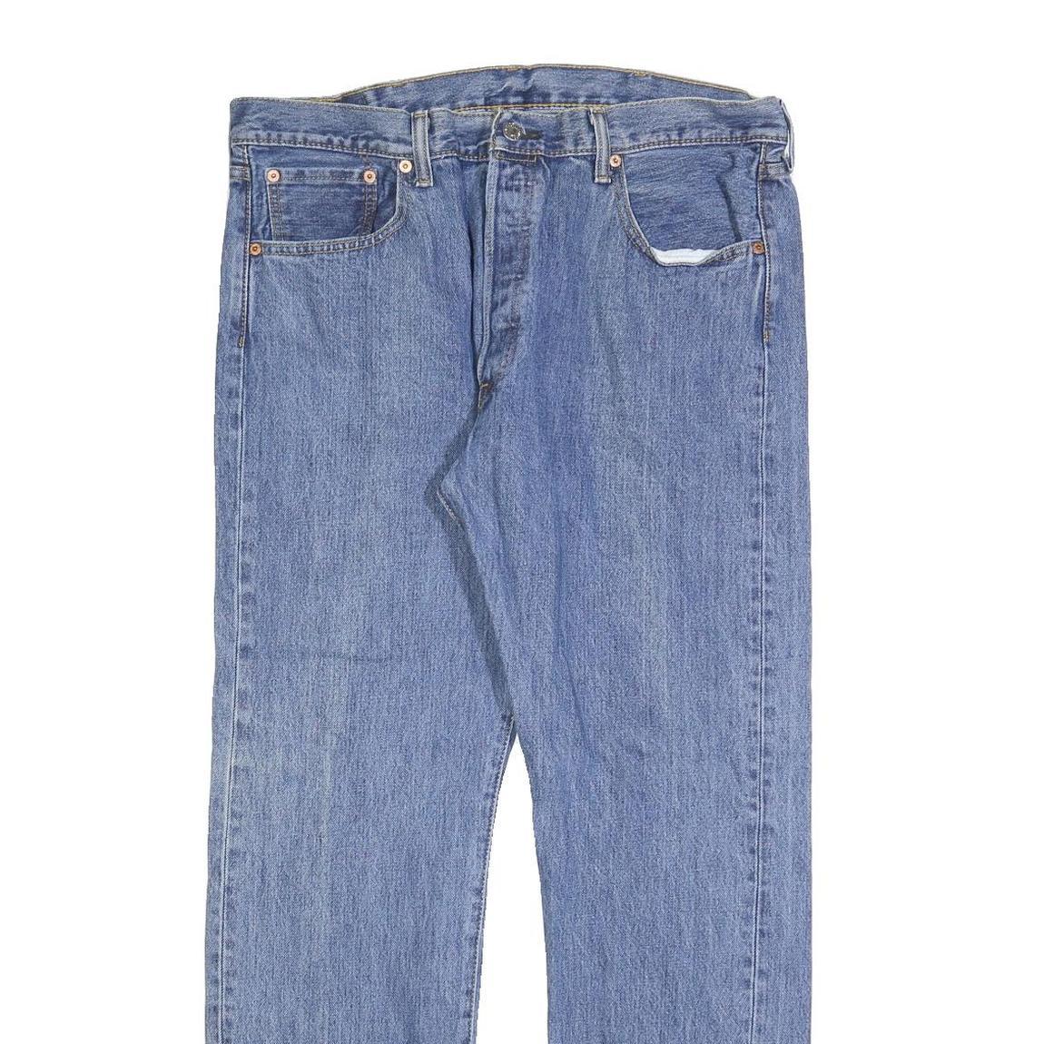 LEVI'S 501 Mens Jeans Blue Regular Straight Denim Medium W38 L32 Classic Fit