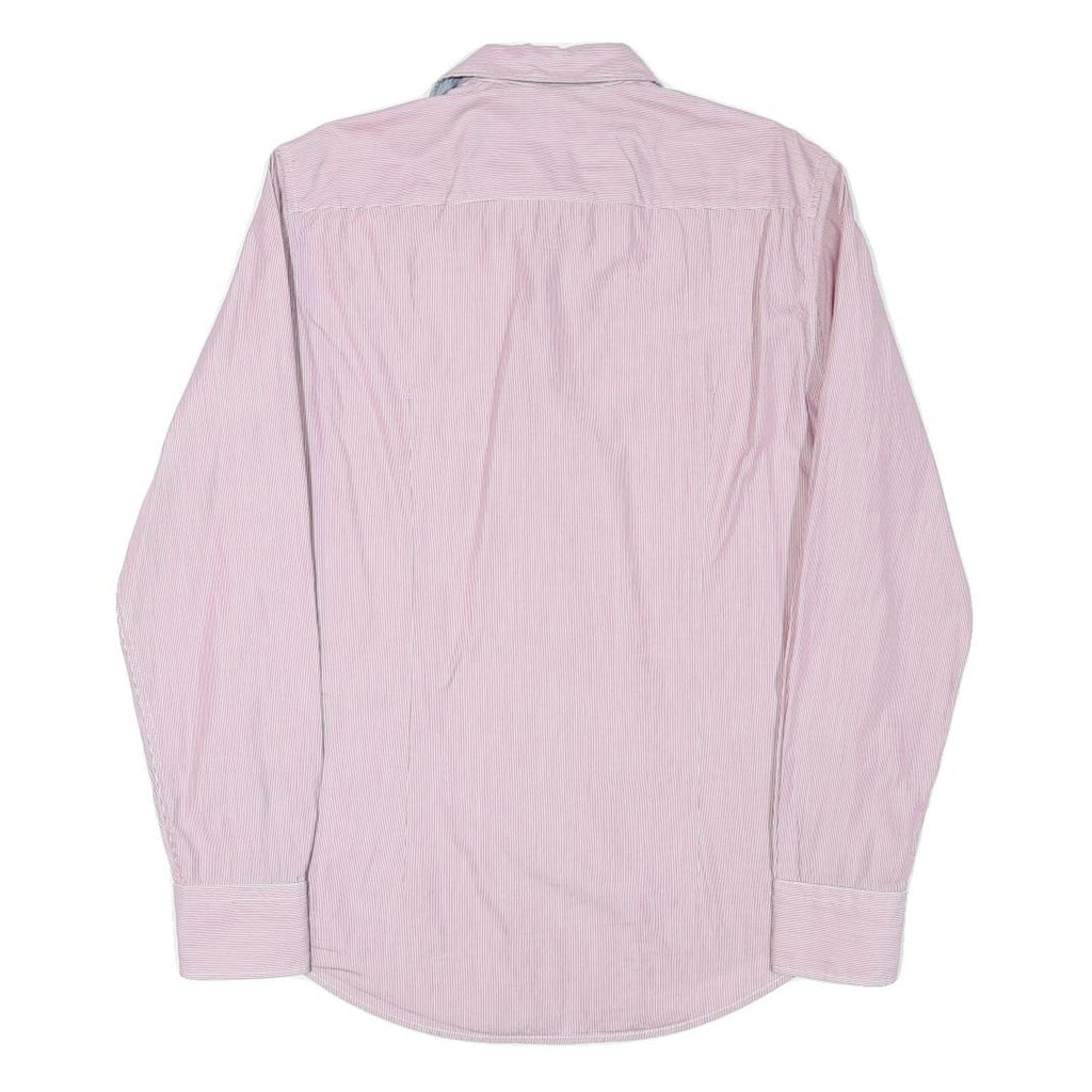 HUGO BOSS Mens Pink & White Pinstripe Shirt S Smart Casual Button Down Cotton