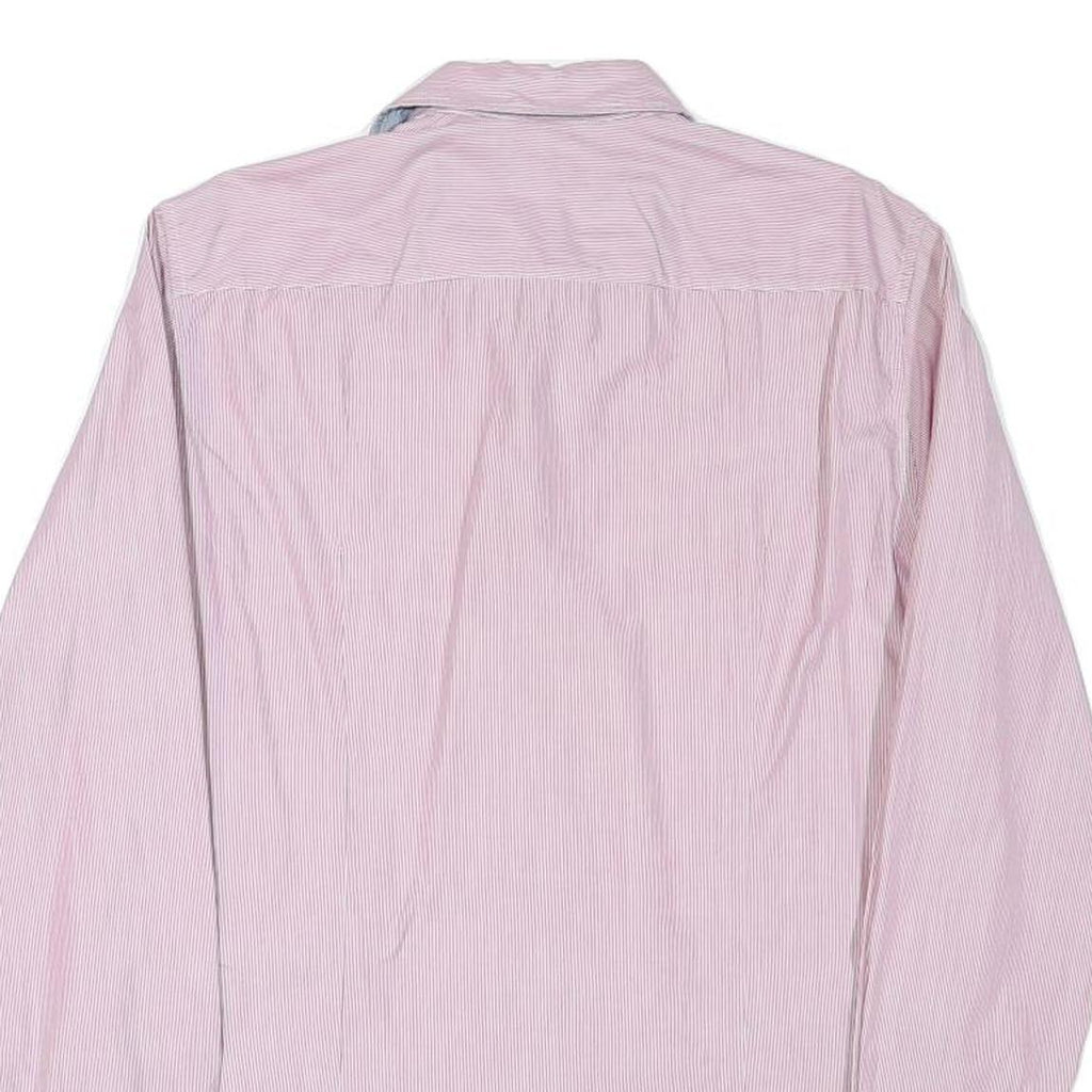 HUGO BOSS Mens Pink & White Pinstripe Shirt S Smart Casual Button Down Cotton
