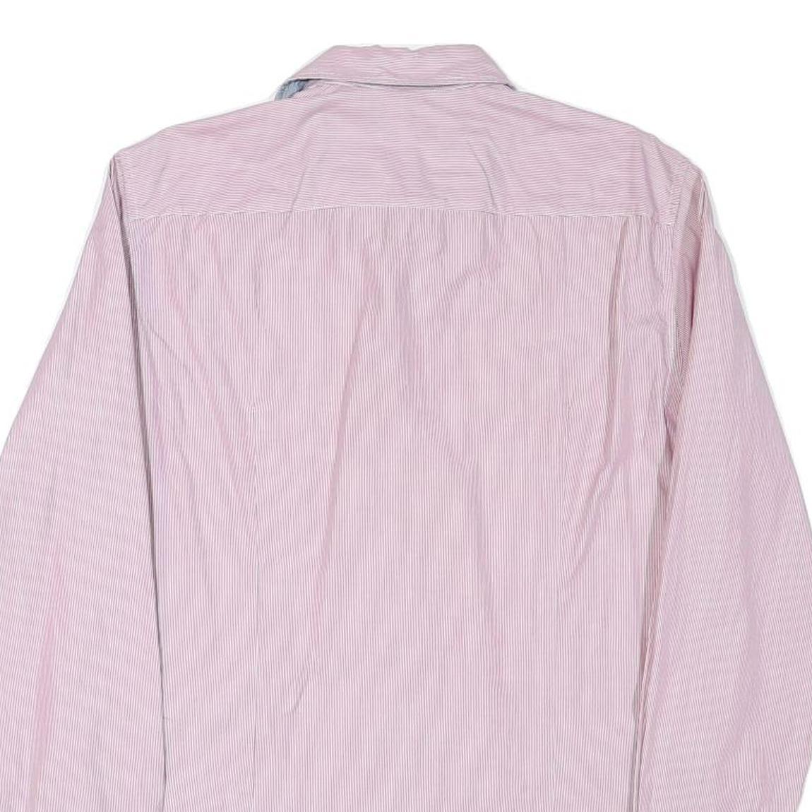HUGO BOSS Mens Pink & White Pinstripe Shirt S Smart Casual Button Down Cotton