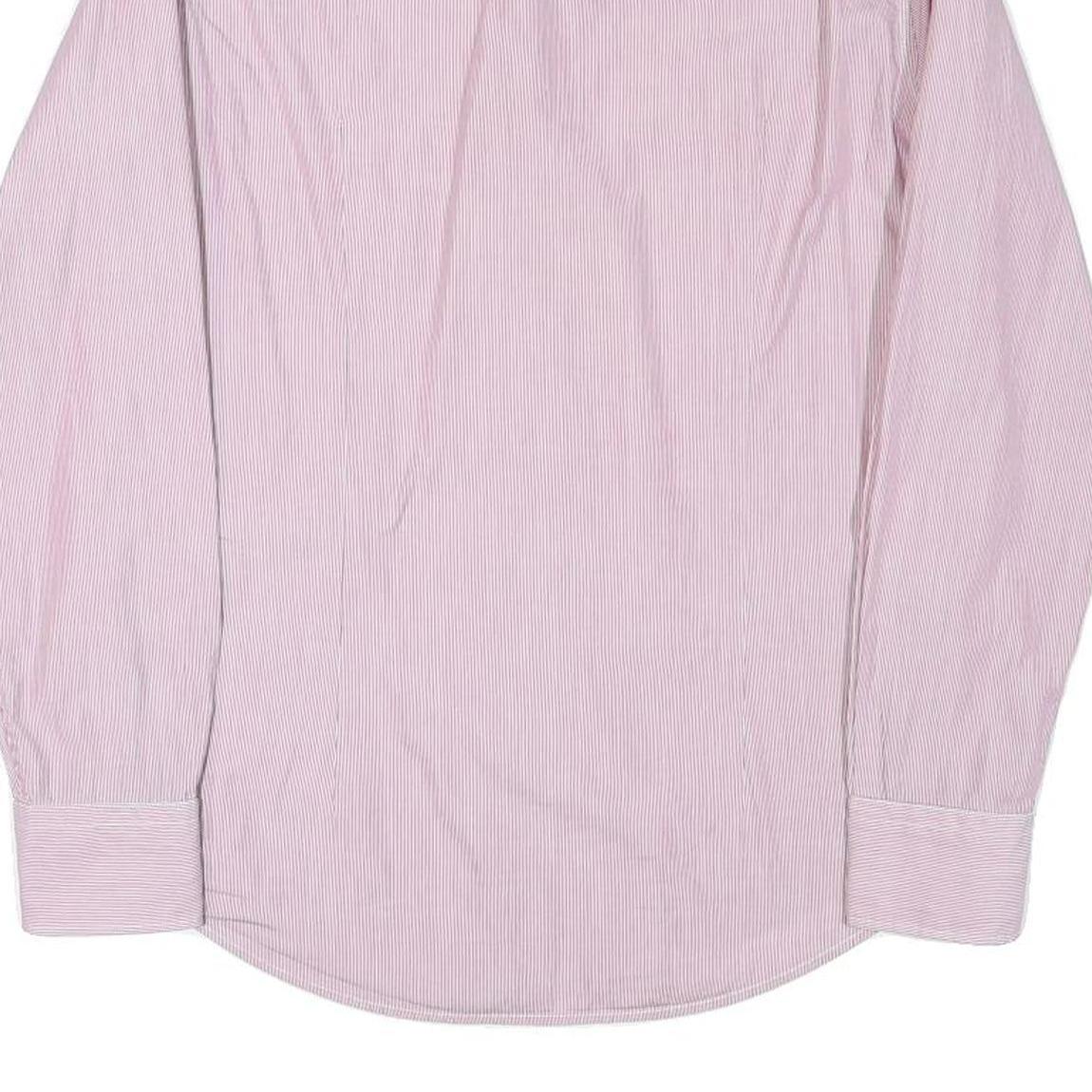 HUGO BOSS Mens Pink & White Pinstripe Shirt S Smart Casual Button Down Cotton