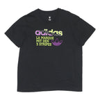 ADIDAS Mens Black Graphic T-Shirt XL Short Sleeve Crew Neck Cotton Blend