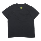 ADIDAS Mens Black Graphic T-Shirt XL Short Sleeve Crew Neck Cotton Blend
