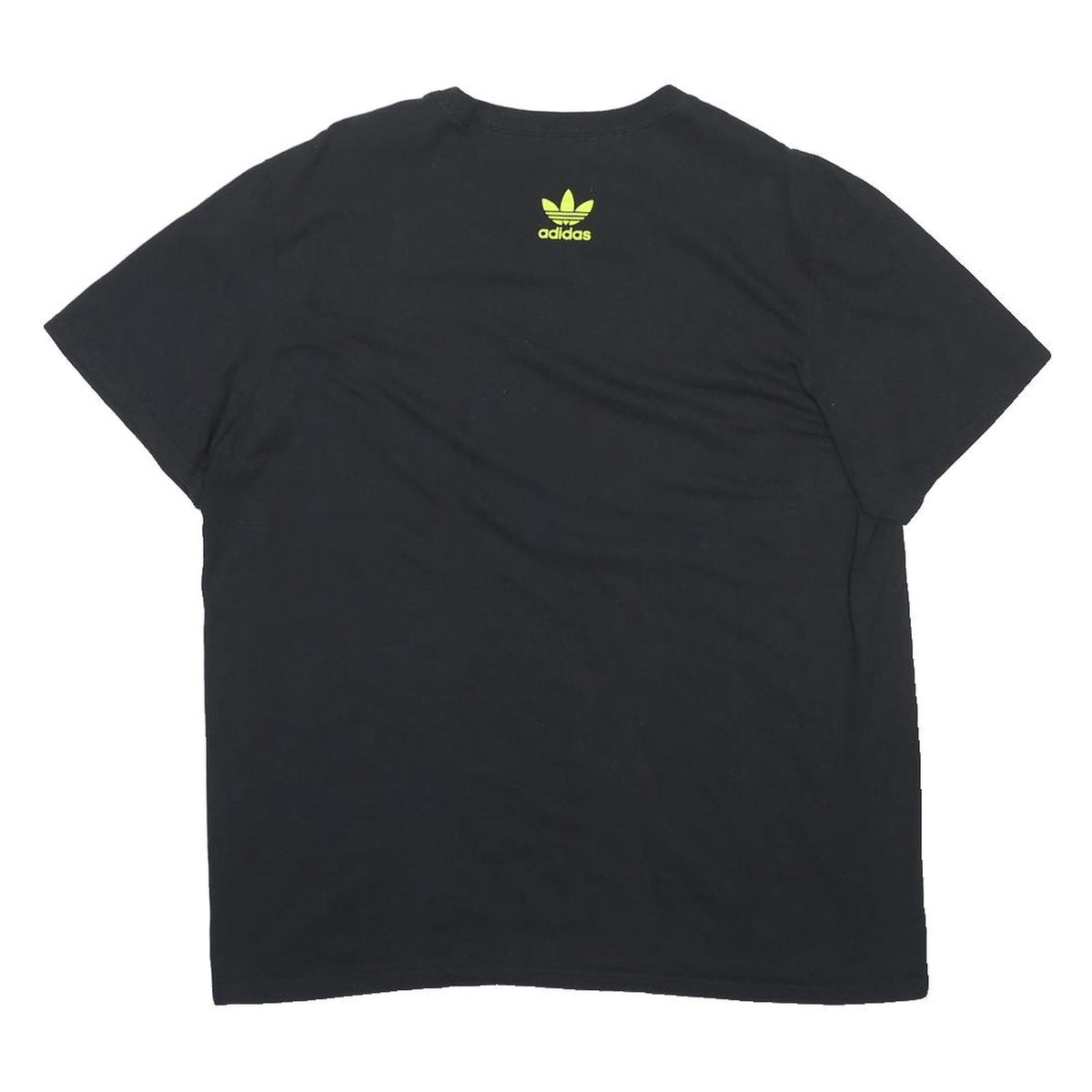 ADIDAS Mens Black Graphic T-Shirt XL Short Sleeve Crew Neck Cotton Blend