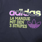 ADIDAS Mens Black Graphic T-Shirt XL Short Sleeve Crew Neck Cotton Blend