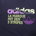 ADIDAS Mens Black Graphic T-Shirt XL Short Sleeve Crew Neck Cotton Blend