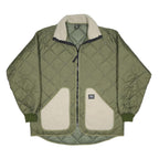 HELLY HANSEN Mens Green Beige Quilted Jacket XL Polyamide Outdoor Warm Zip