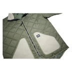 HELLY HANSEN Mens Green Beige Quilted Jacket XL Polyamide Outdoor Warm Zip