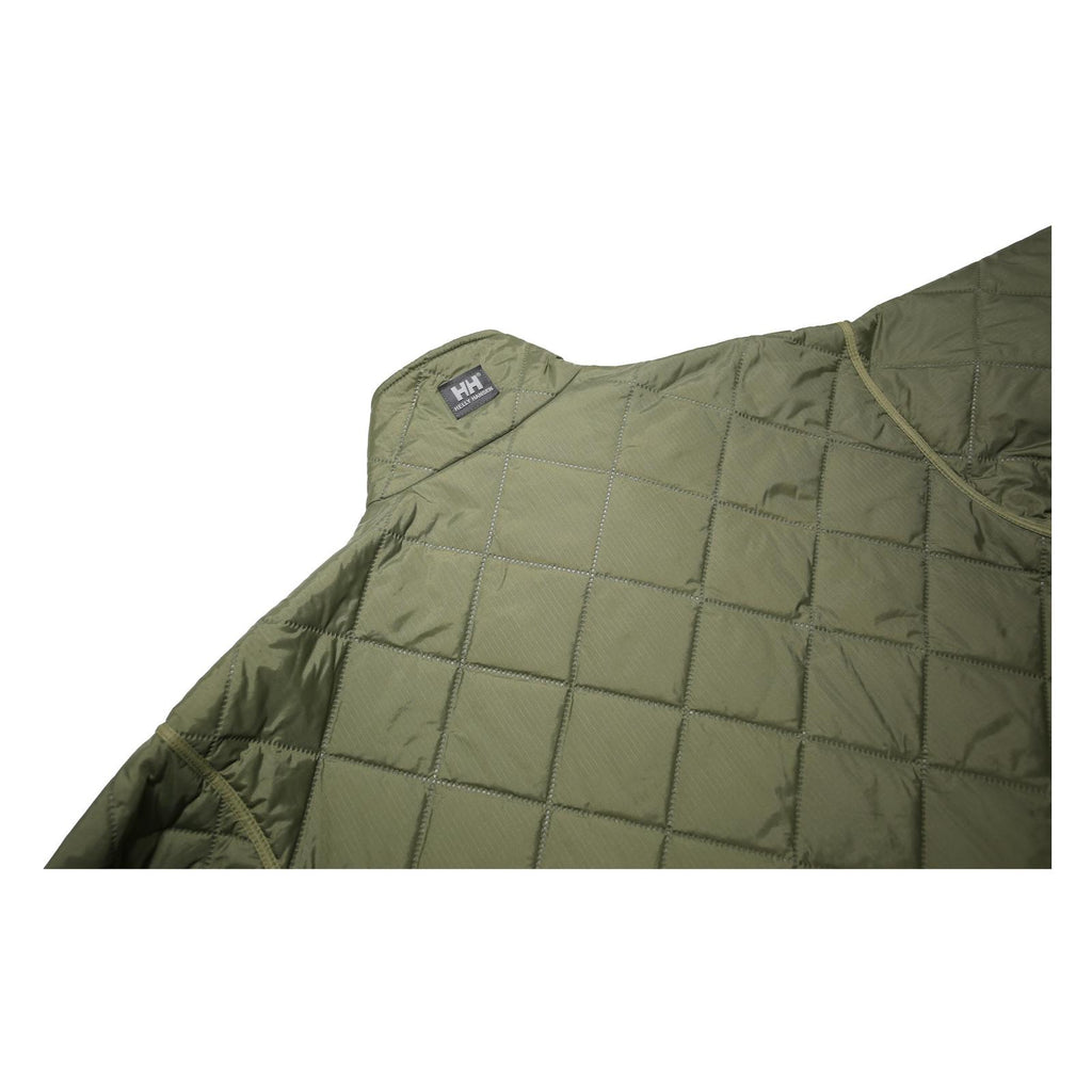 HELLY HANSEN Mens Green Beige Quilted Jacket XL Polyamide Outdoor Warm Zip