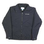 COLUMBIA Mens Black Outdoor Jacket M Polyester Blend Zip Plain Lightweight