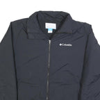 COLUMBIA Mens Black Outdoor Jacket M Polyester Blend Zip Plain Lightweight