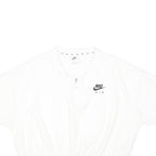 NIKE Womens White Crop Zip Collar Short Sleeve Plain Polo Shirt XL Casual Sport