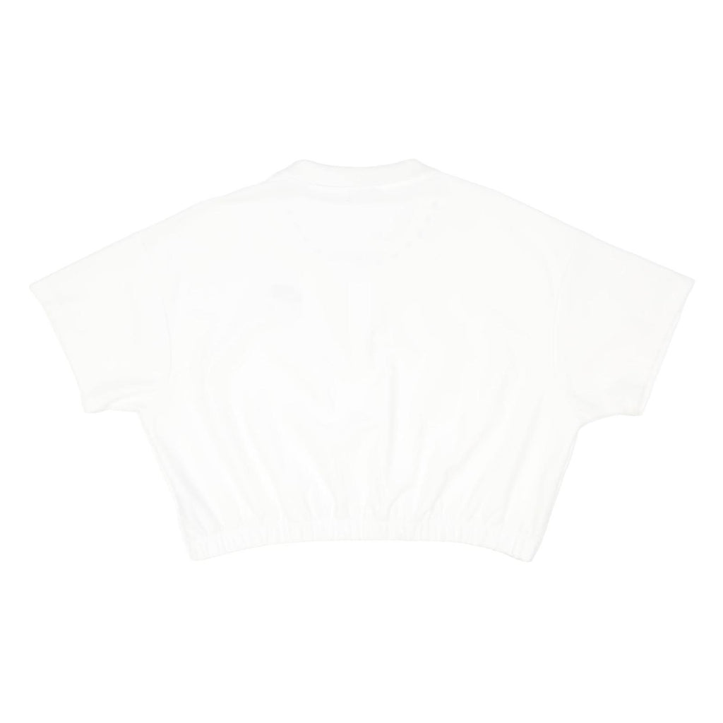 NIKE Womens White Crop Zip Collar Short Sleeve Plain Polo Shirt XL Casual Sport
