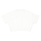 NIKE Womens White Crop Zip Collar Short Sleeve Plain Polo Shirt XL Casual Sport