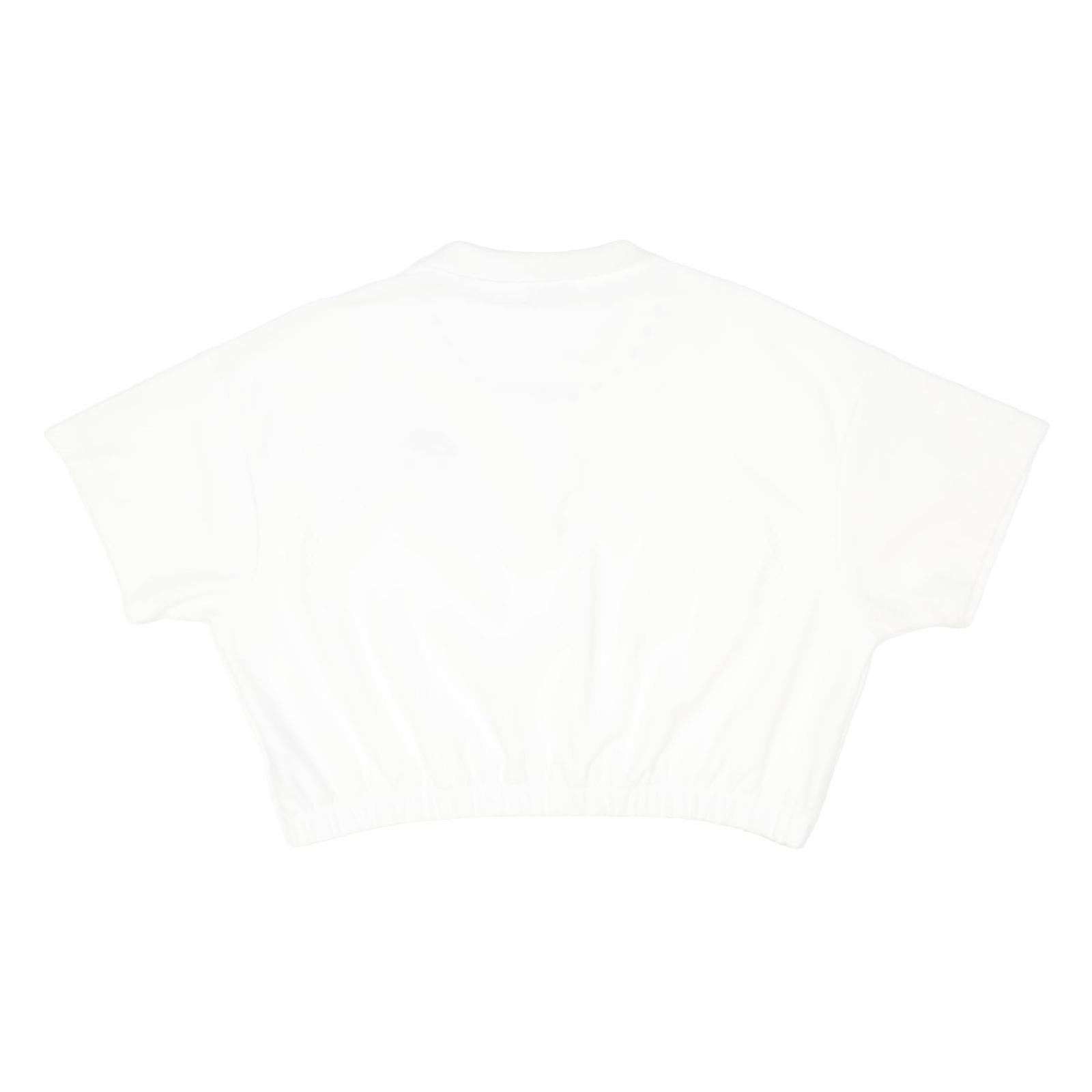 NIKE Womens White Crop Zip Collar Short Sleeve Plain Polo Shirt XL Casual Sport
