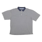 TOMMY HILFIGER Mens Blue & White Striped Polo Shirt XL Casual Classic Fit