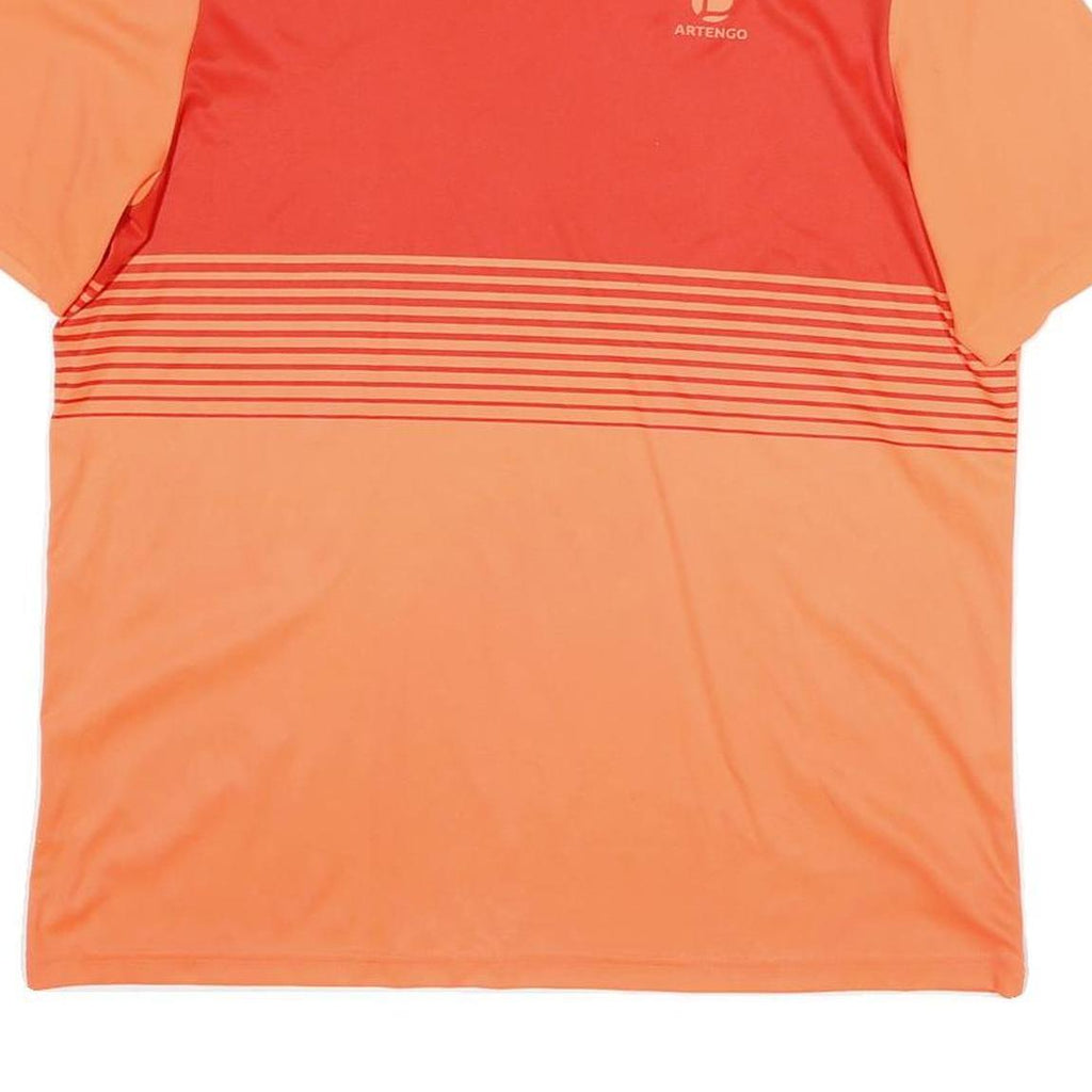 ARTENGO Mens Orange & Red Graphic T-Shirt L Short Sleeve Crew Neck Sports