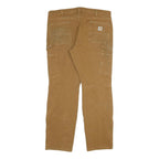 CARHARTT Womens Relaxed Fit Straight Jeans Beige Denim W36 L30 Durable Workwear