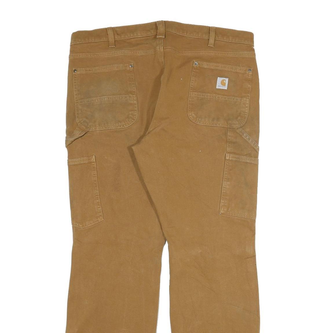 CARHARTT Womens Relaxed Fit Straight Jeans Beige Denim W36 L30 Durable Workwear