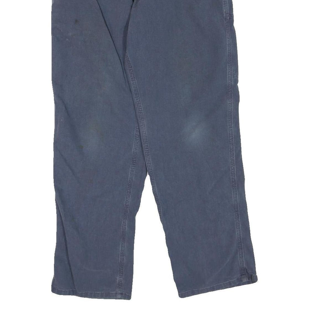 CARHARTT Mens Cotton Blend Blue Regular Fit Straight Leg Trousers W34 L32