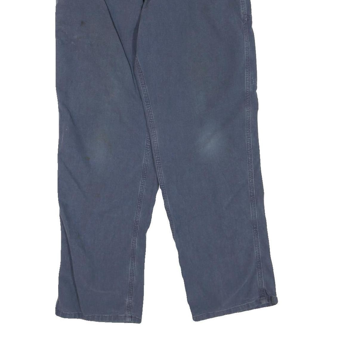 CARHARTT Mens Cotton Blend Blue Regular Fit Straight Leg Trousers W34 L32