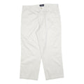 DOCKERS Mens Regular White Cotton Blend Trousers W34 L26 Zip Closure Classic Fit